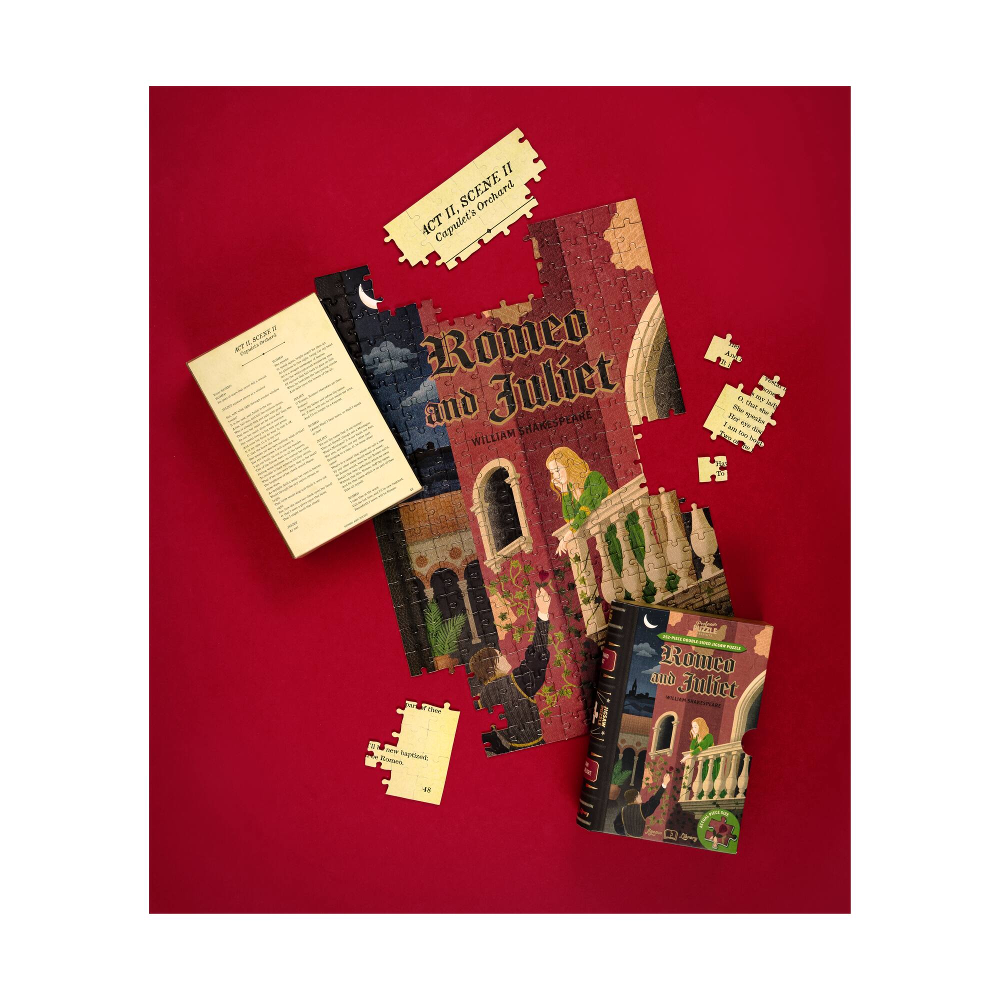 William Shakespeare's Romeo and Juliet Double-Sided Jigsaw Puzzle: 252 Pcs